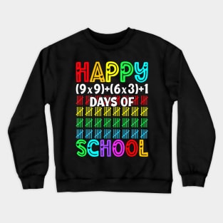 Happy 100 Days Of School Math Teacher 100th Day Of School Crewneck Sweatshirt